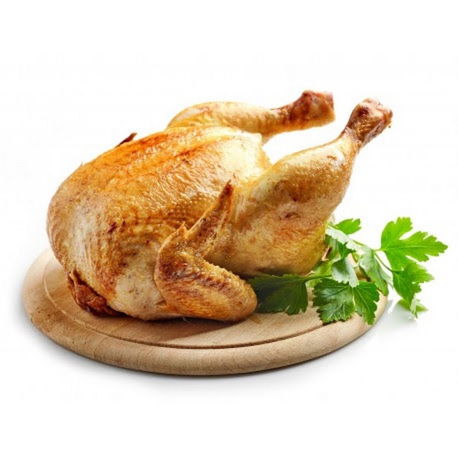 Жареная курица на подносе