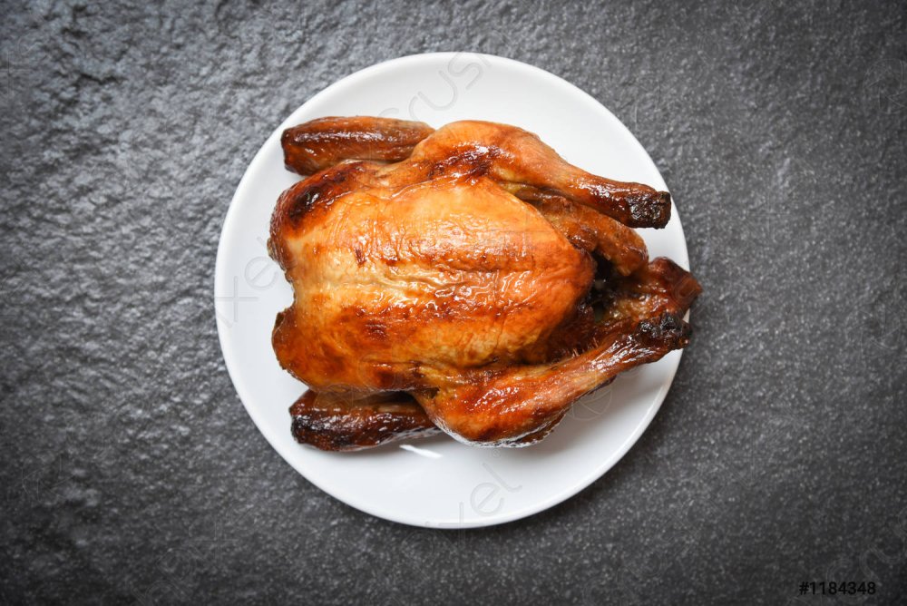 Жареная курица вектор