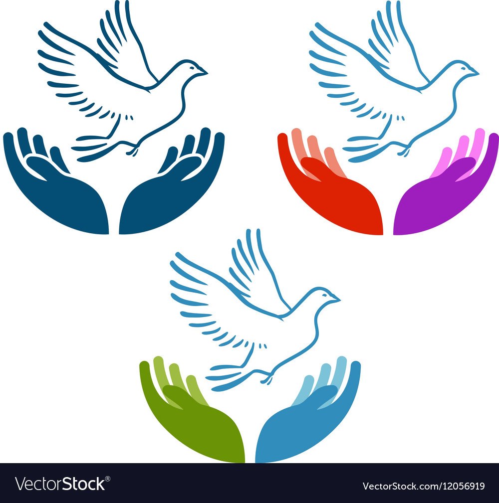 Белые голуби с оливковой веточкой