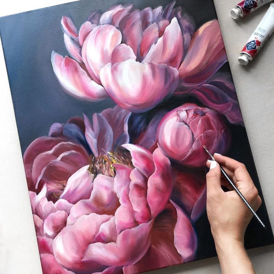 Олег Буйко пионы картины