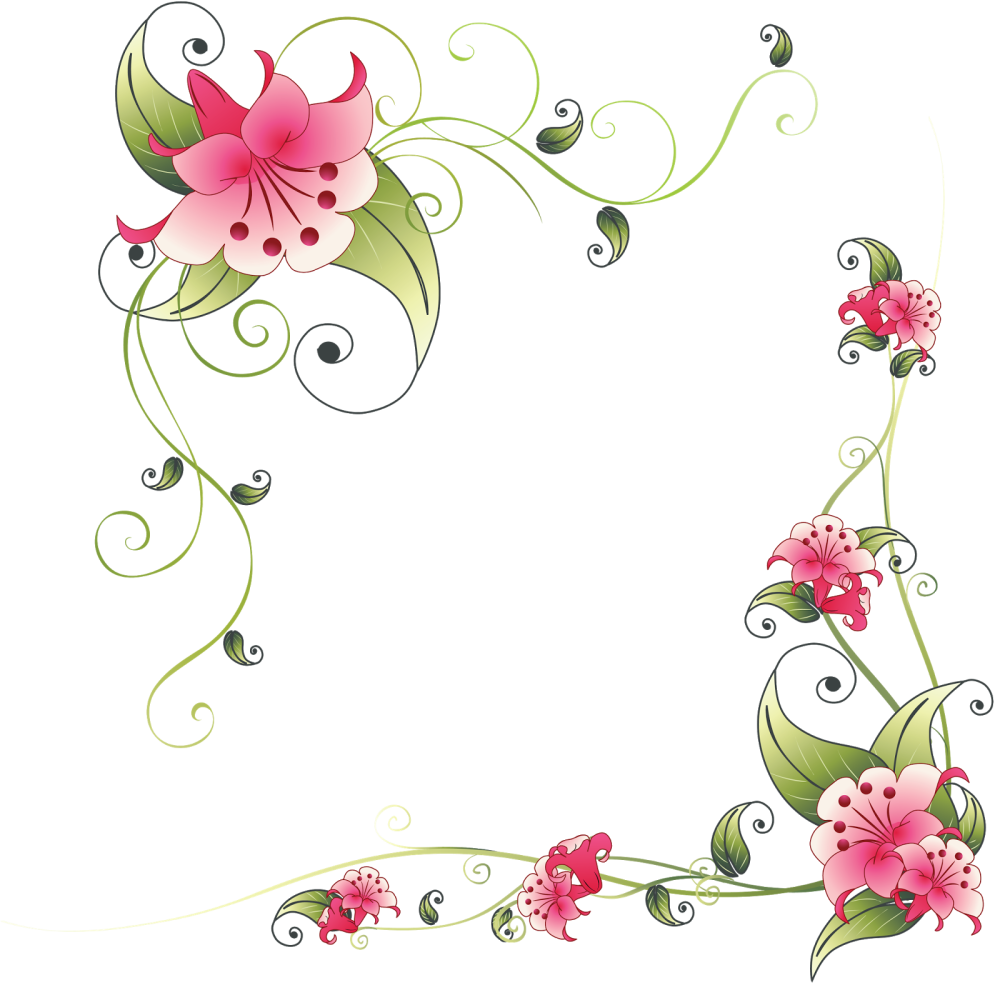 Цветочная рамка на прозрачном фоне