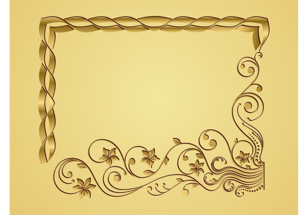 Золотистые узорные рамки