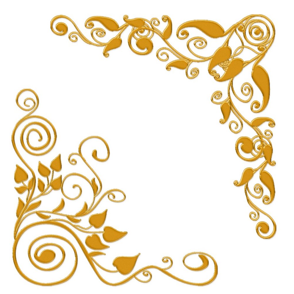 Вензель угловой золотой