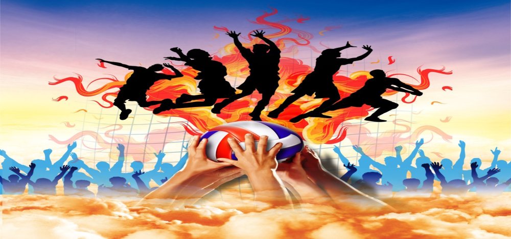 Волейбольный мяч и сетка