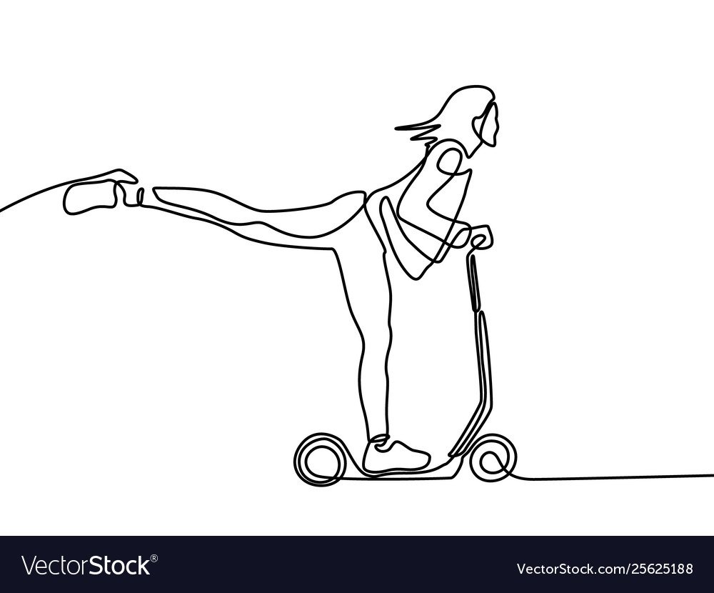 Рисовалка самокат электро вид сбоку