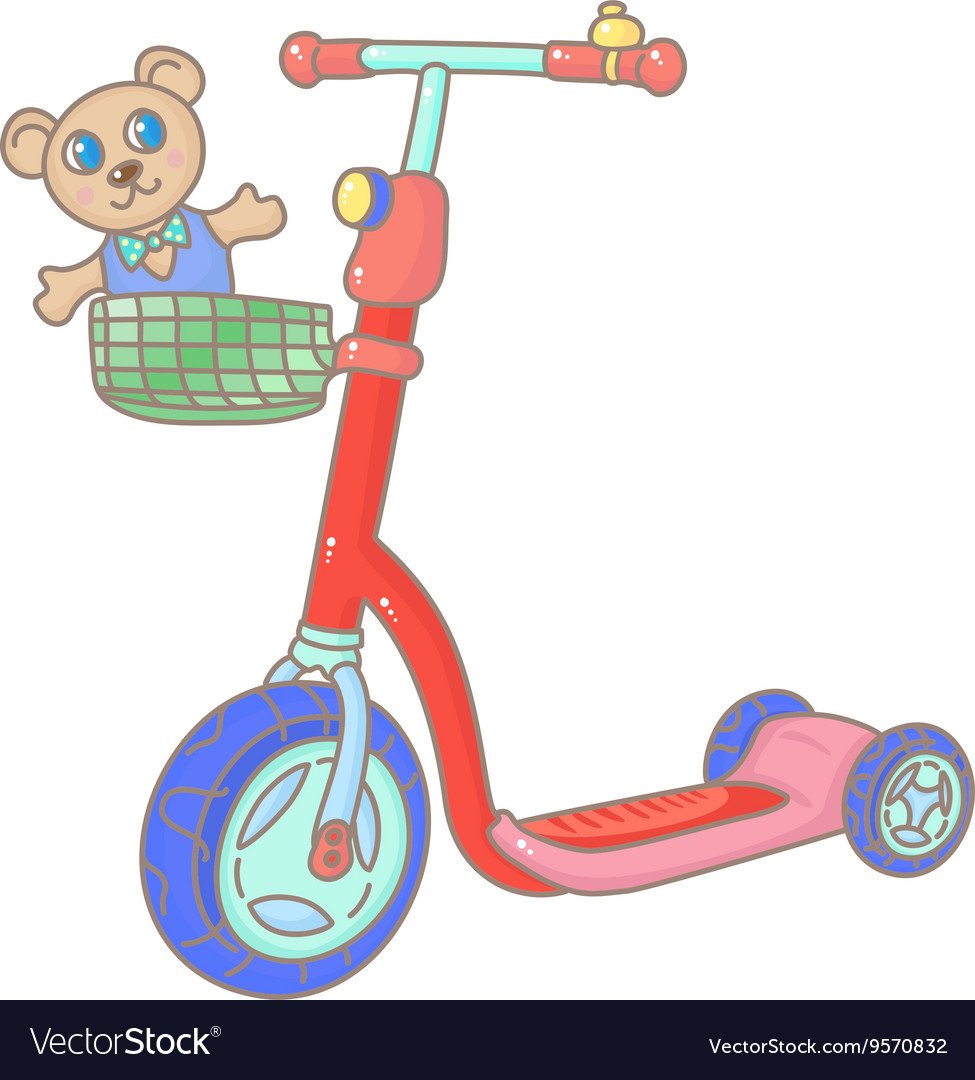 Контурное изображение самокат