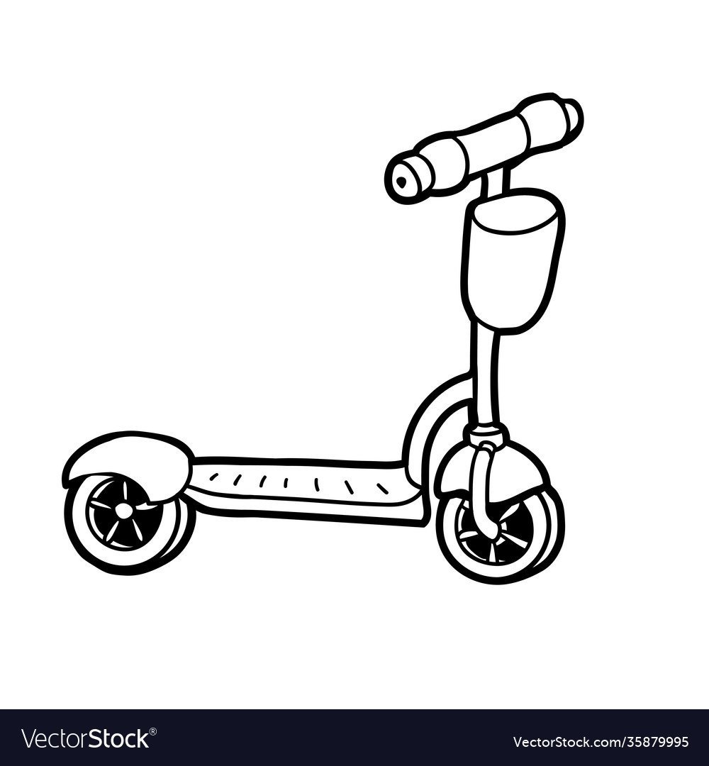 Самокат вектор сбоку