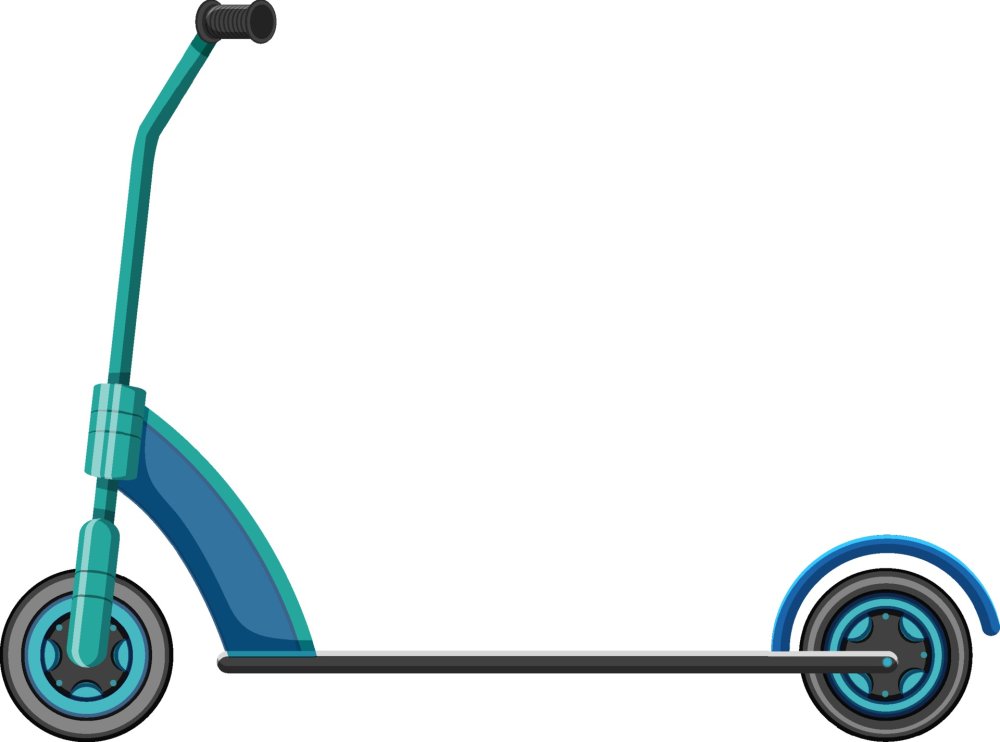 Синий самоката на прозрачном фоне