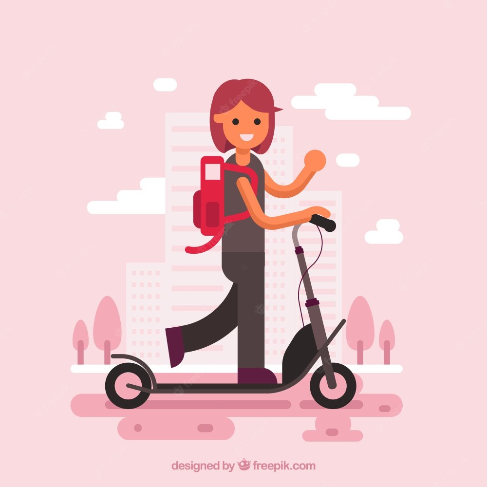 Самокат векторный