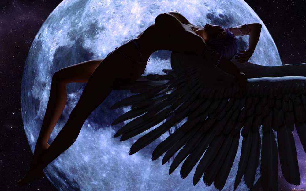 Обои черный ангел