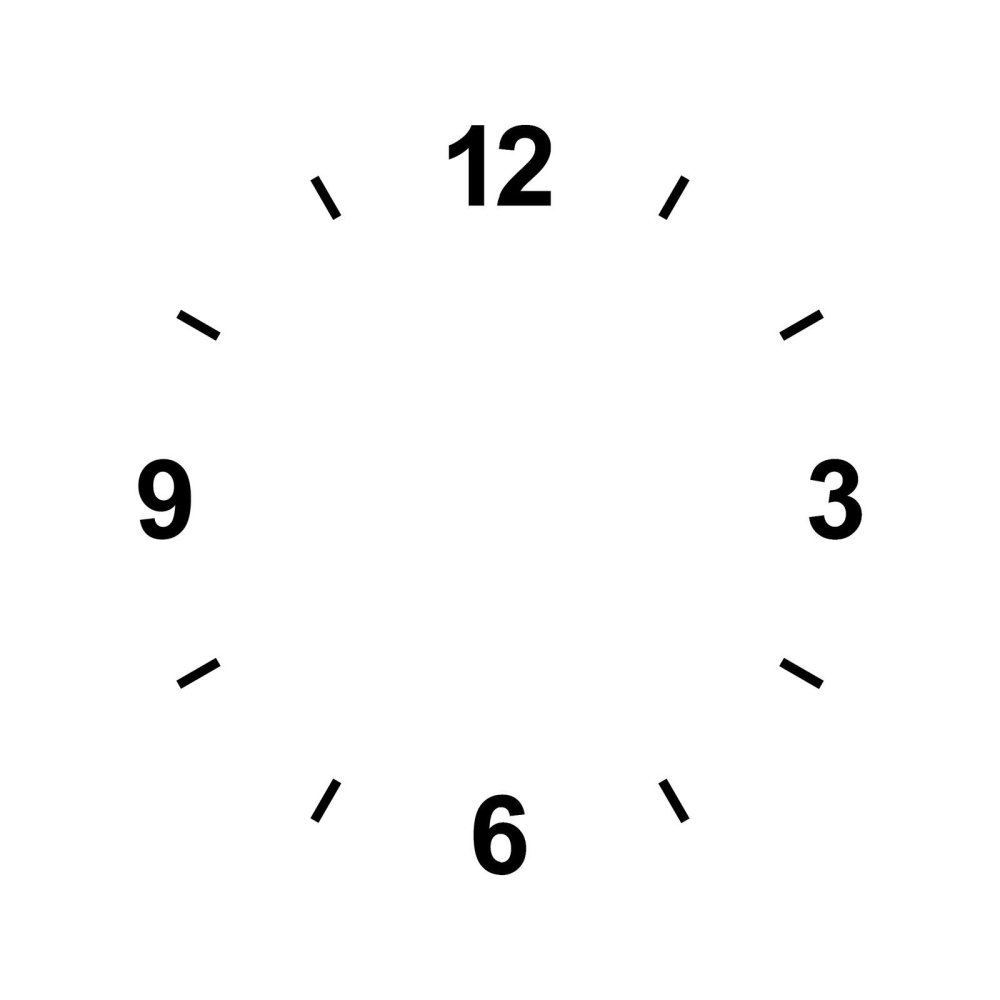 Циферблат часов без стрелок квадратный