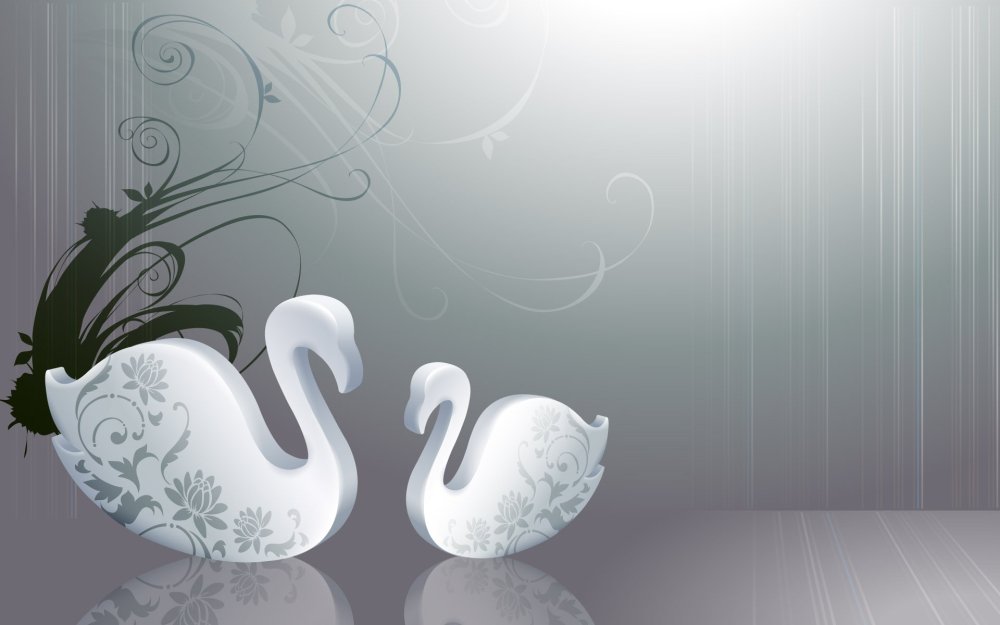 Лебединая любовь на закате