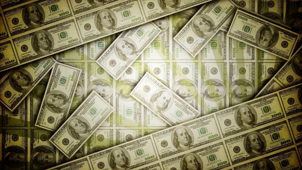 Доллар на черном фоне