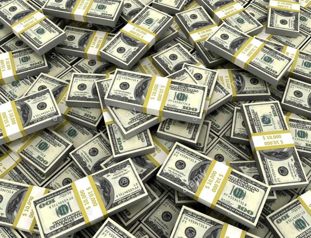 Доллары на фиолетовом фоне