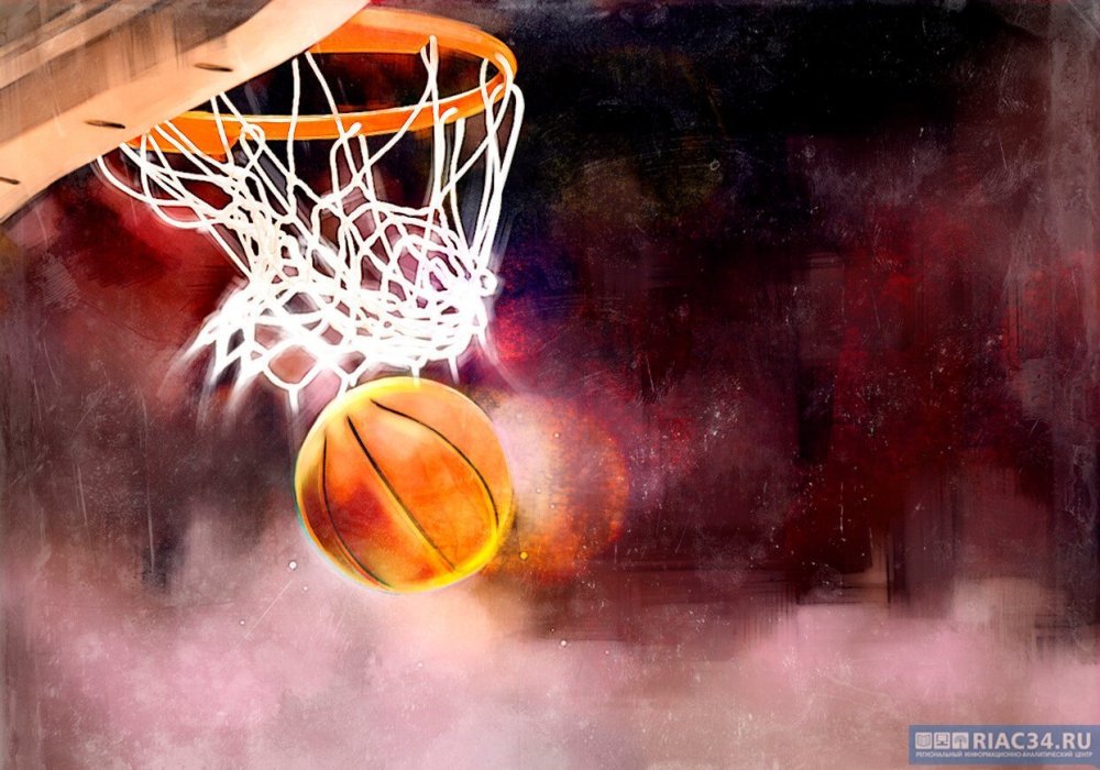 Баскетбольный мяч в корзине