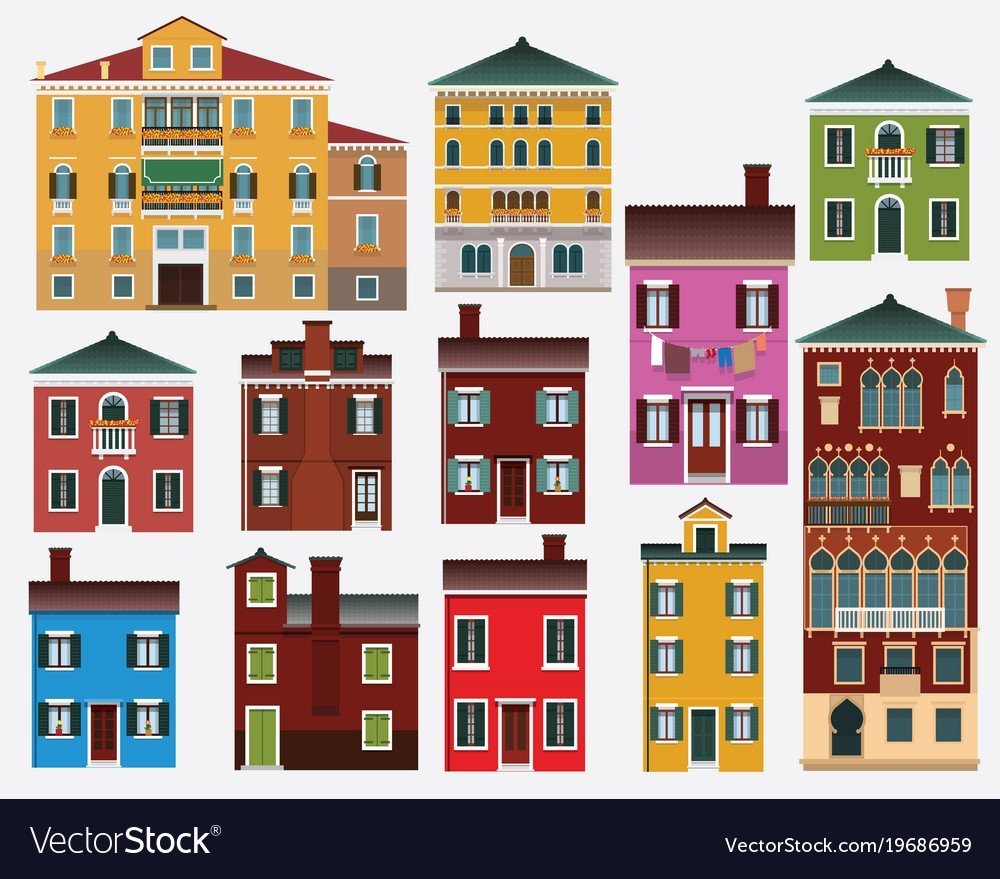 Силуэты многоэтажных домов