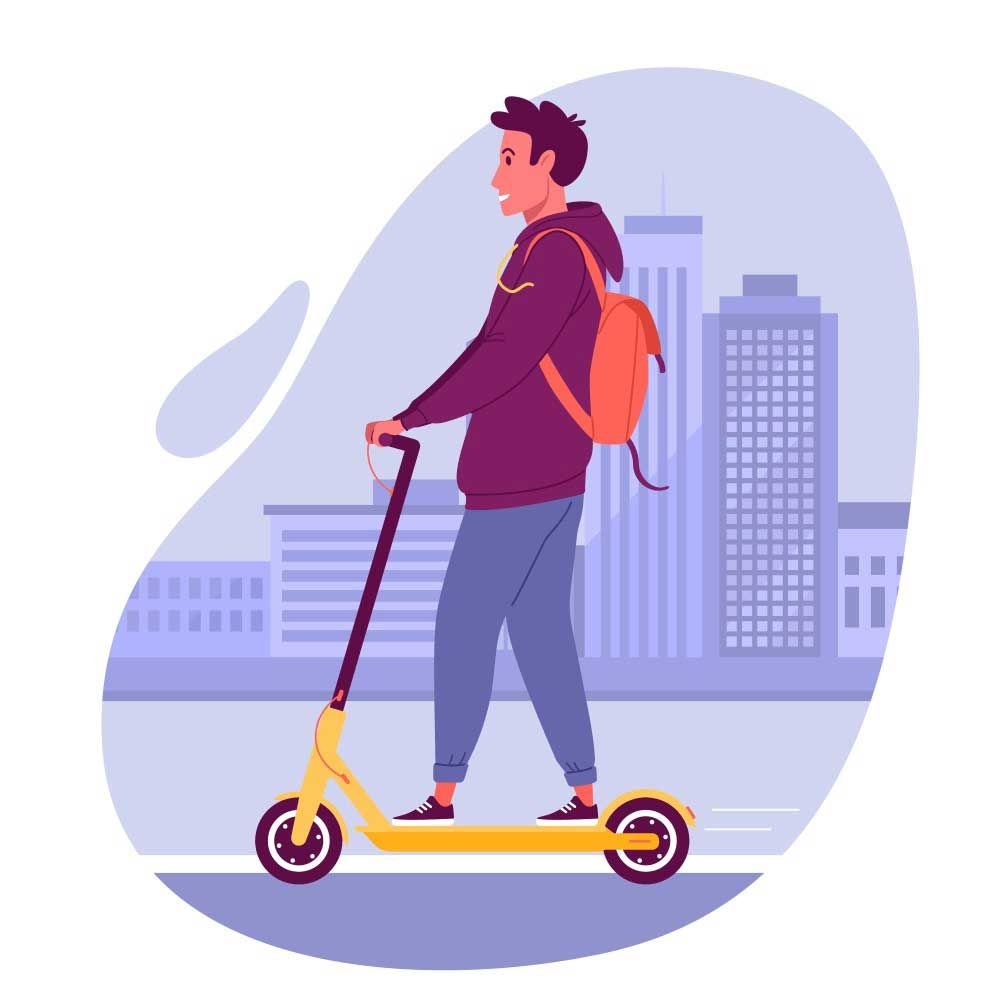 Человек на самокате