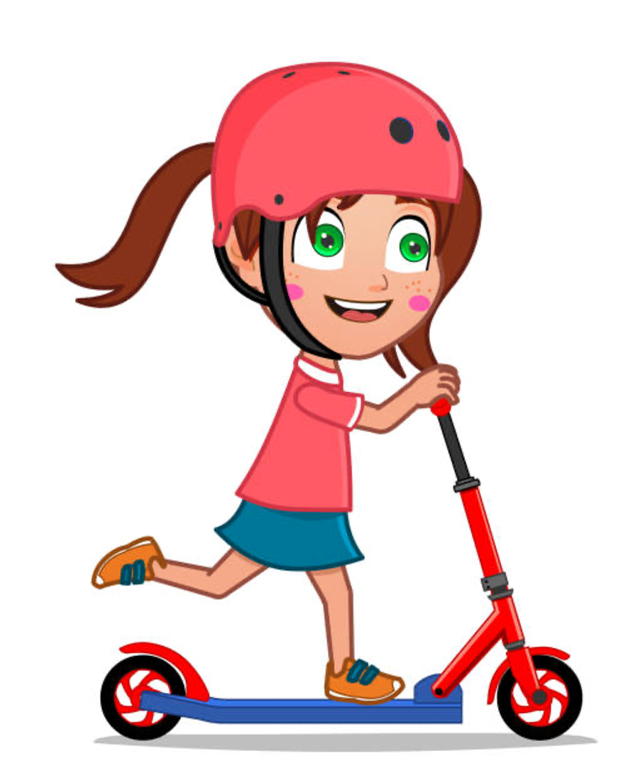 Человек на самокате вектор