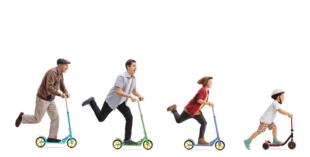 Человек на самокате