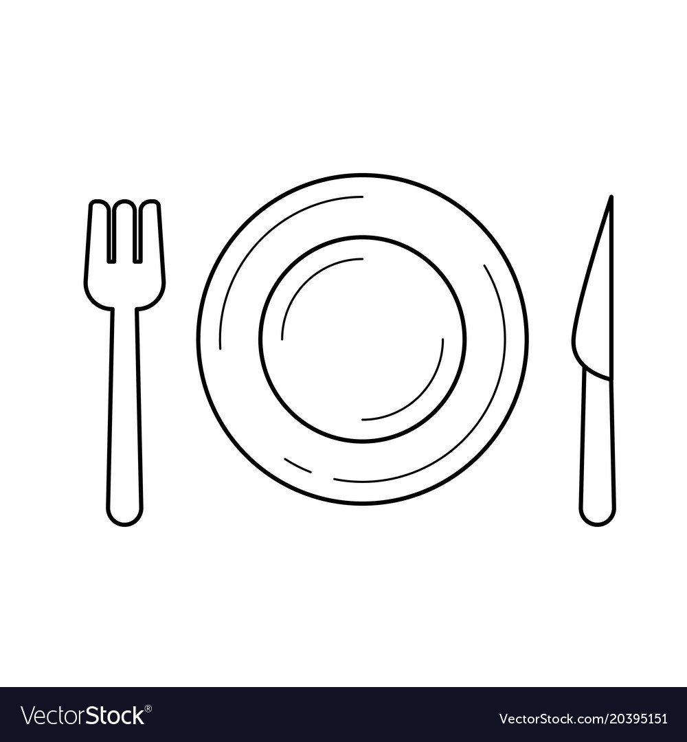 Тарелка с приборами на прозрачном фоне