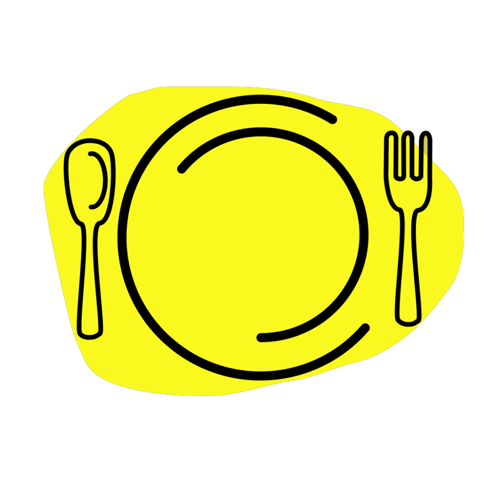 Тарелка на столе сверху