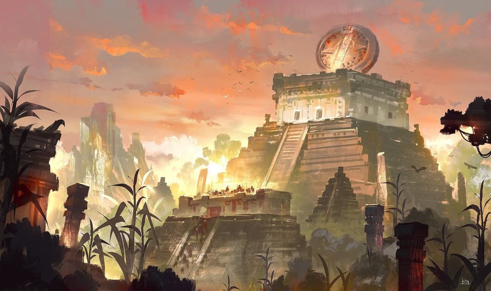 Пирамиды ацтеков концепт арт цивилизация