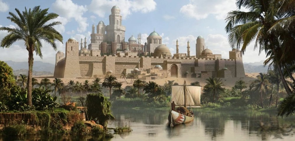 Город Оазис в пустыне арт