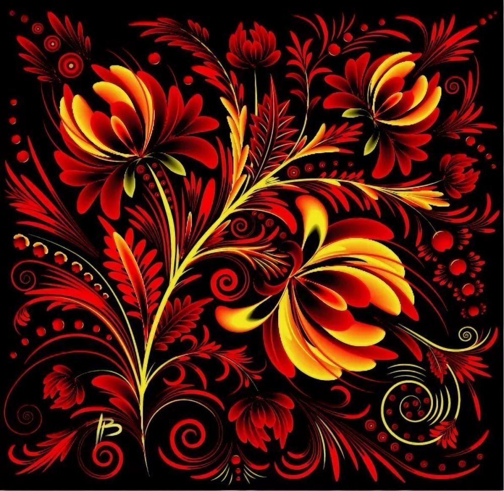 Желто-красная Хохлома