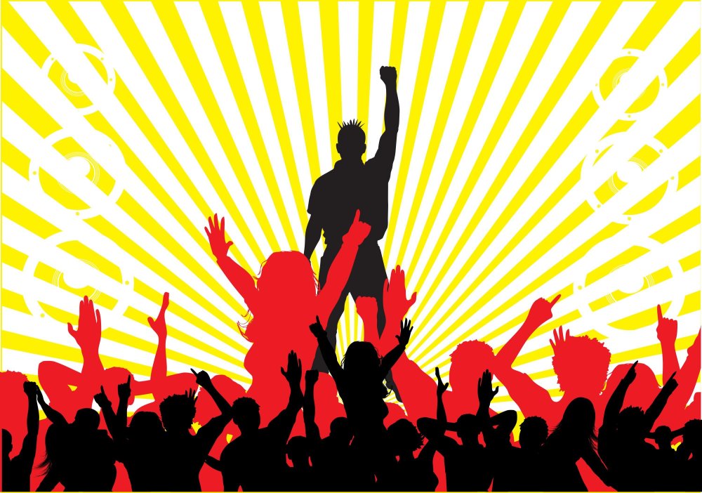 Рок концерт силуэт