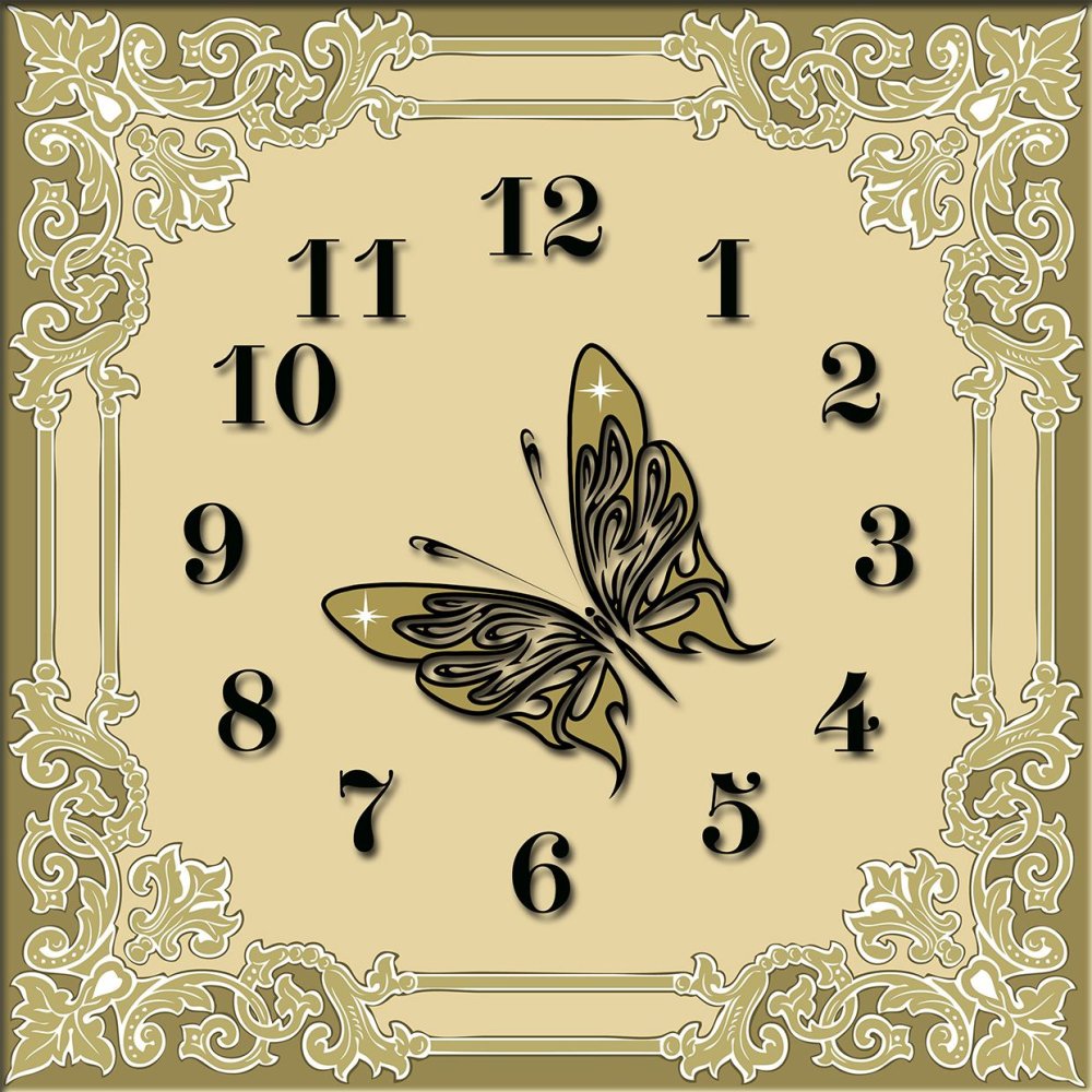 Квадратные часы без стрелок