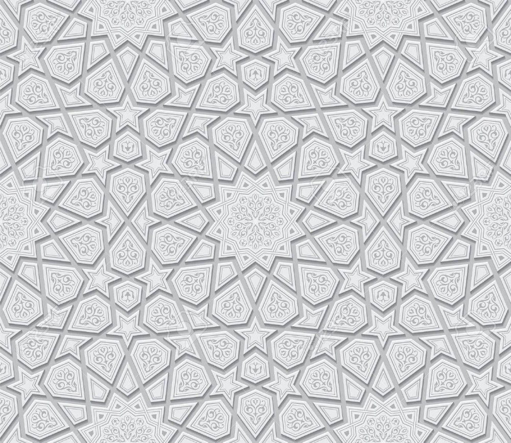 Восточный орнамент серый