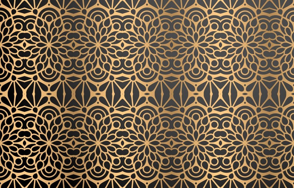 Обои черные с золотом для стен