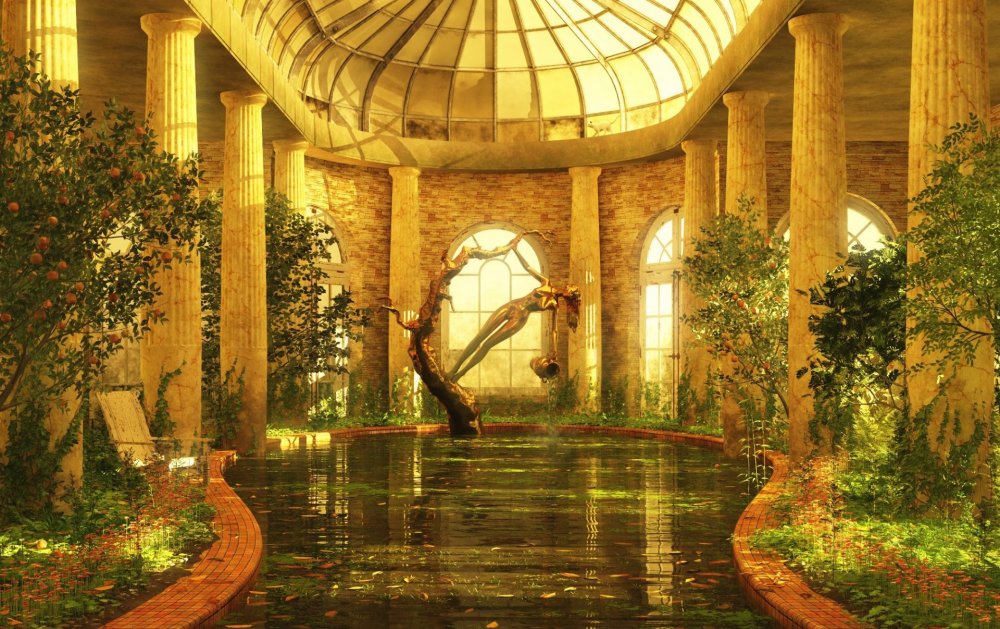 Эльфийский дворец интерьер зал