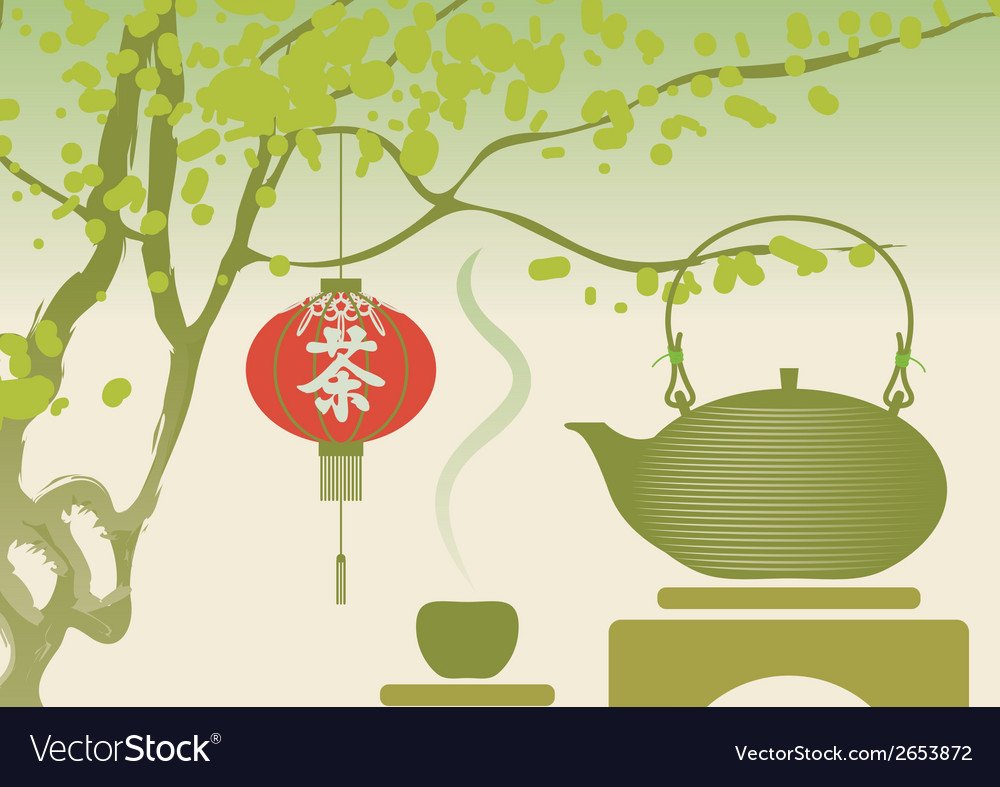 Китайское чаепитие вектор