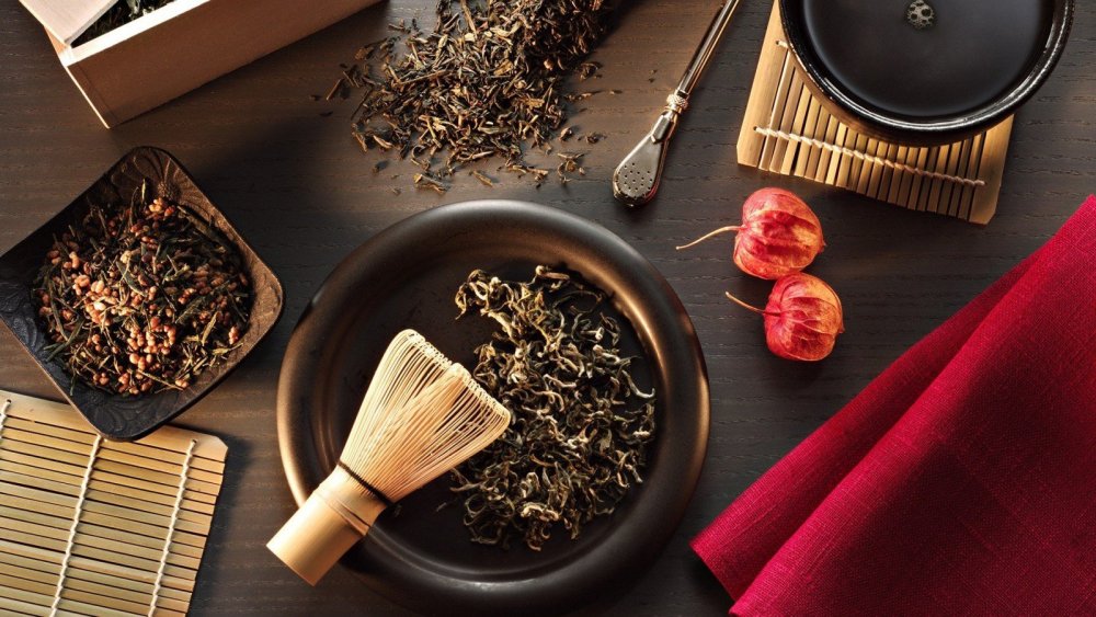 Чайная церемония вид сверху