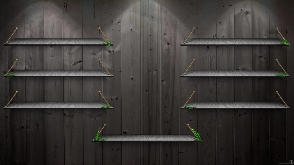 Обои с полочками на рабочий стол