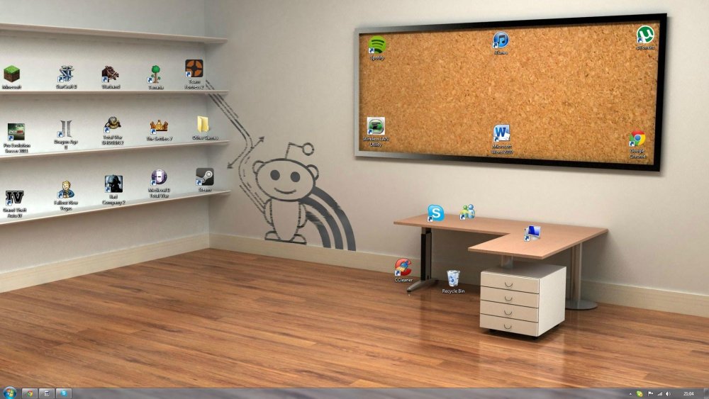 Полки для значков на рабочем столе