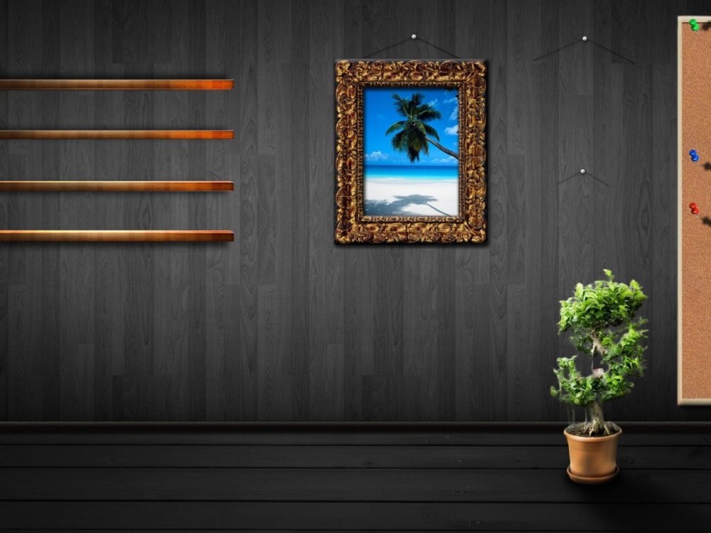 Интерьер с пустыми полками