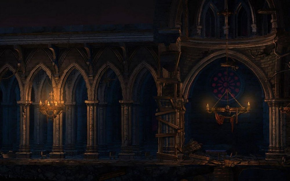 Тронный зал в готическом стиле