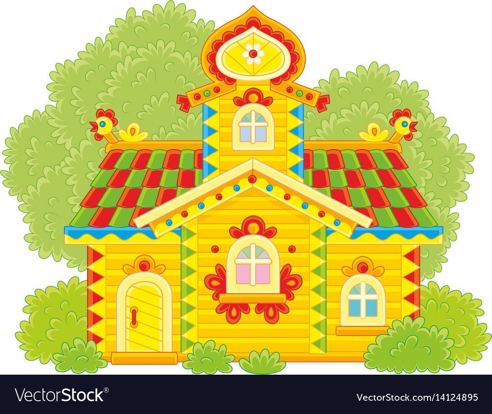 Сказочные деревянные домики вектор