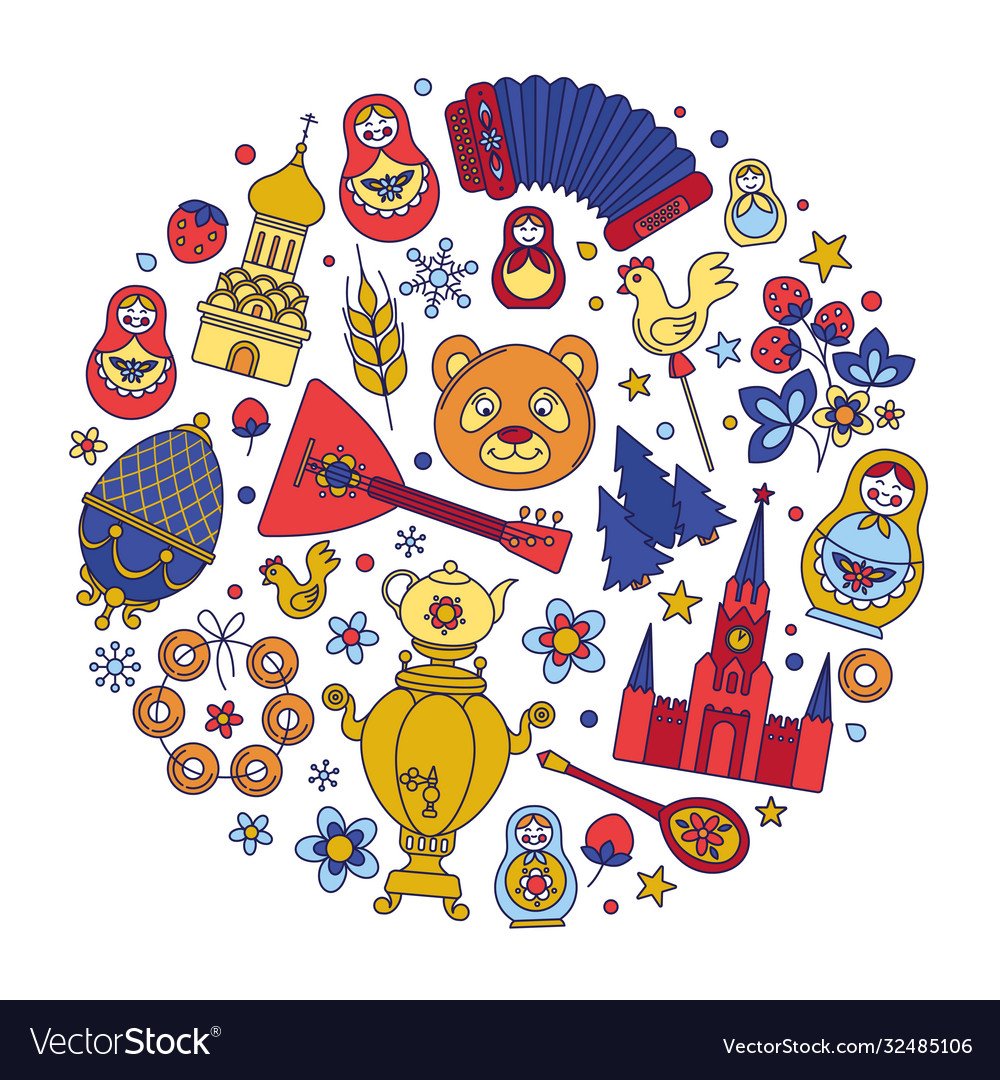 Медведь с балалайкой символ России