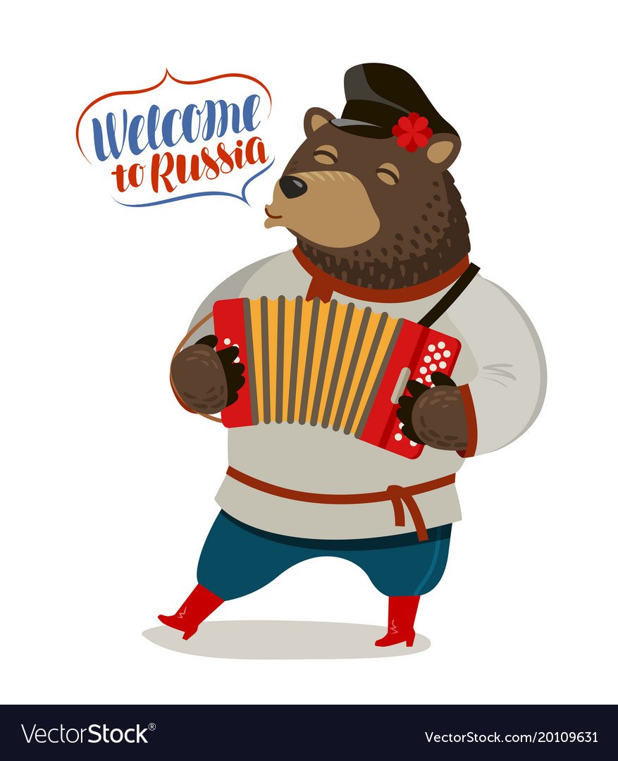 Мишка с балалайкой рисунок