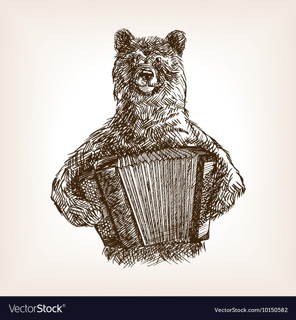 Белый медведь с балалайкой