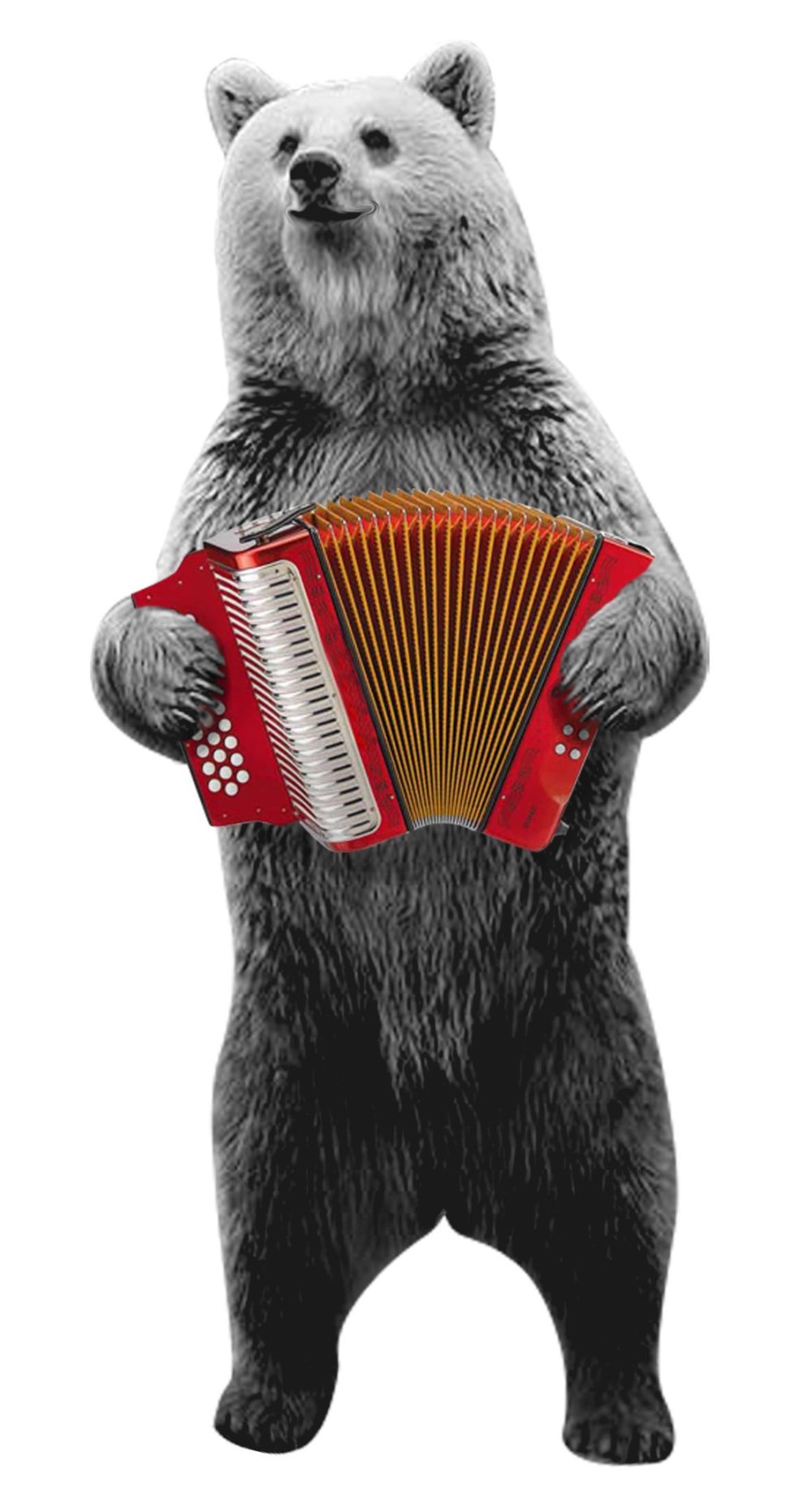 Медведь с балалайкой вектор