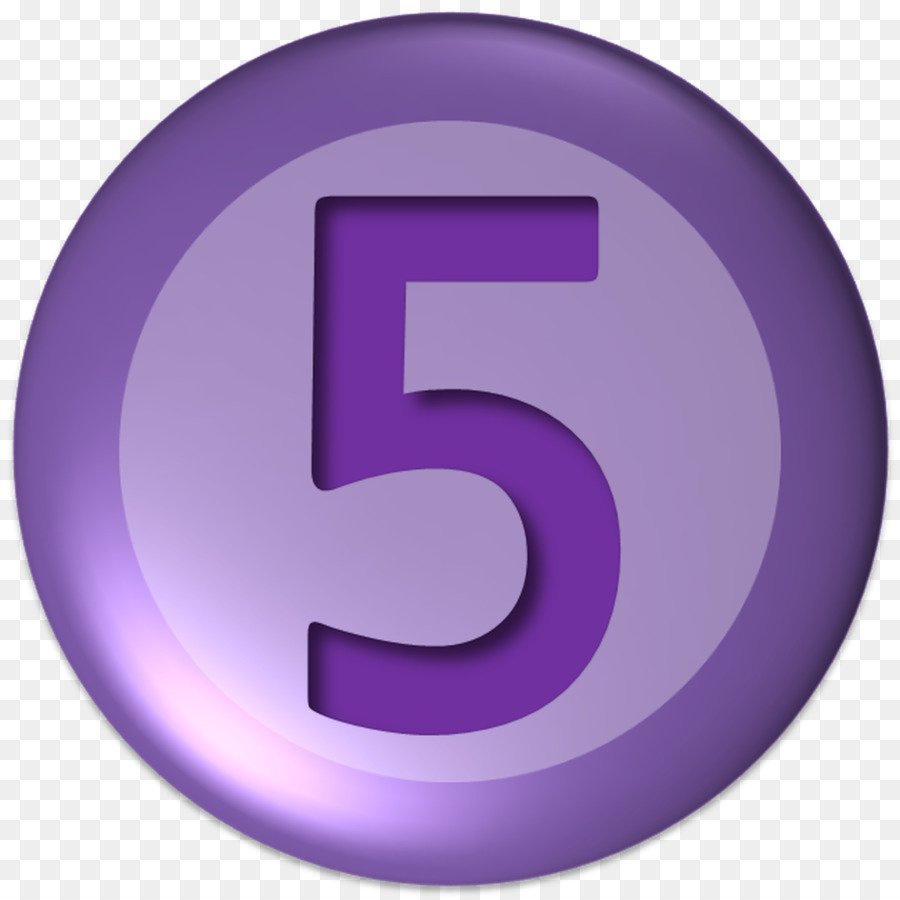 Цифра 5 сиреневая