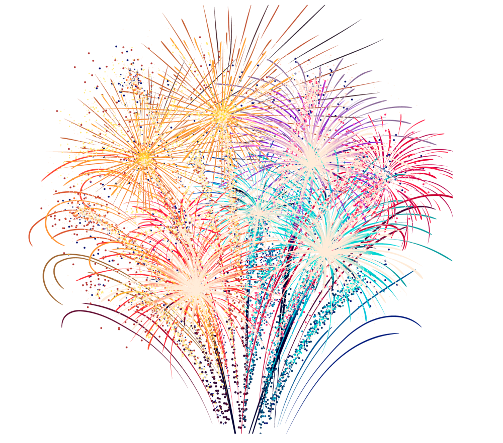 Салют на белом фоне