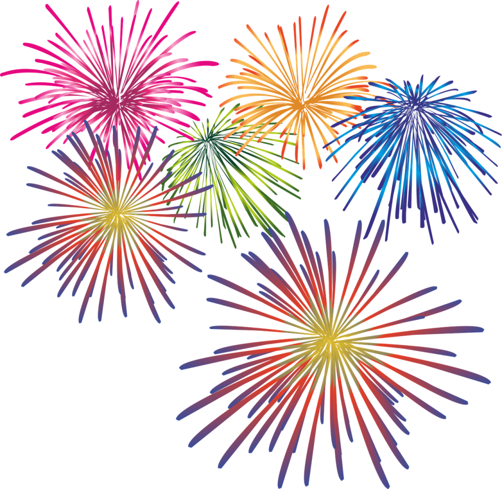 Салют на прозрачном фоне