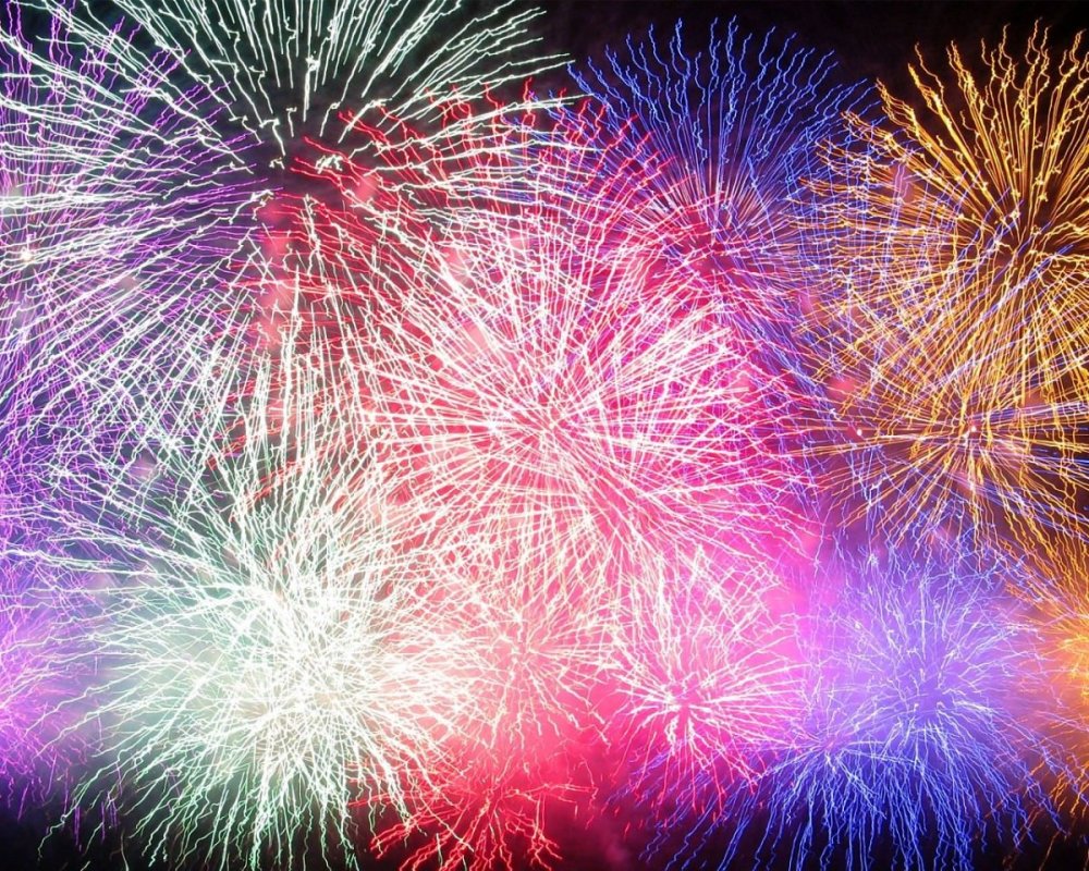 Салют на прозрачном фоне для фотошопа