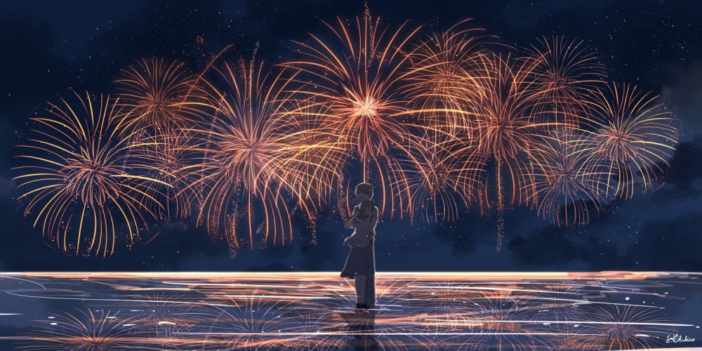 Салют на прозрачном фоне