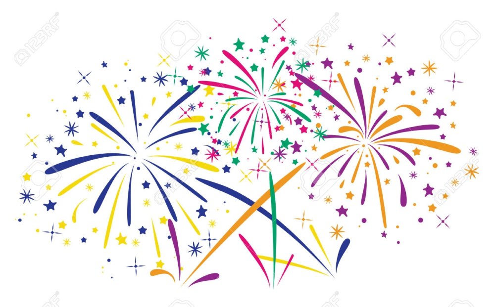 Салют на черном фоне